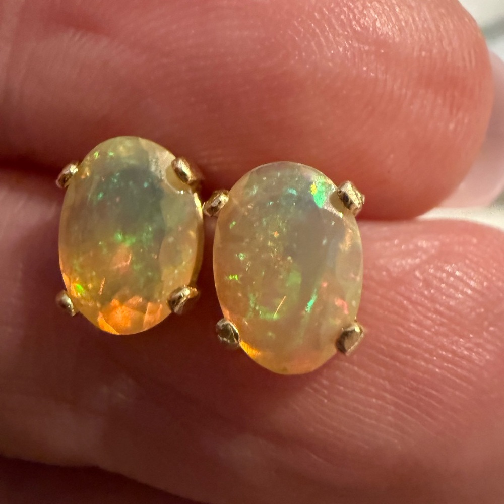 TODAY ONLY Elegant Gold Opal Stud 14K Earrings